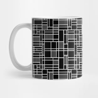 Map Lines Black Mug